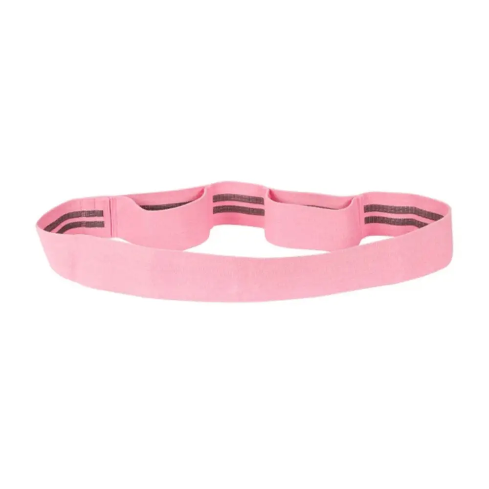 Roze elastische hoofdband met gestreepte binnenvoering.